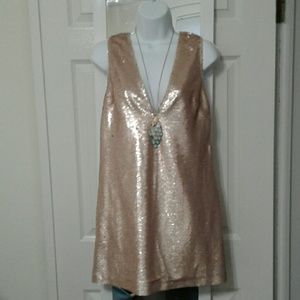 Forever 21 Sequin Pale Pink Dress. S